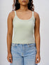 Padded Ribbed Thin Strap Tank