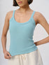 Padded Ribbed Thin Strap Tank