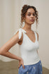 V Neck Top With Bow Straps