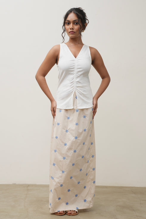 V Neck Scrunched Top